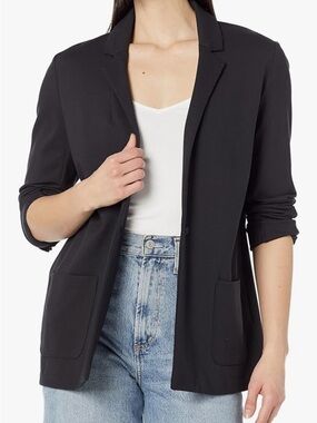 Amazon Essentials Women's Black Open-Front Blazer